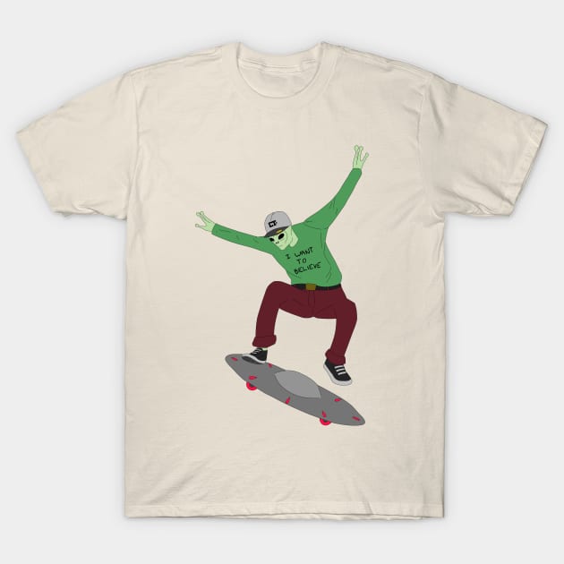 Alien Skater T-Shirt by Matex135